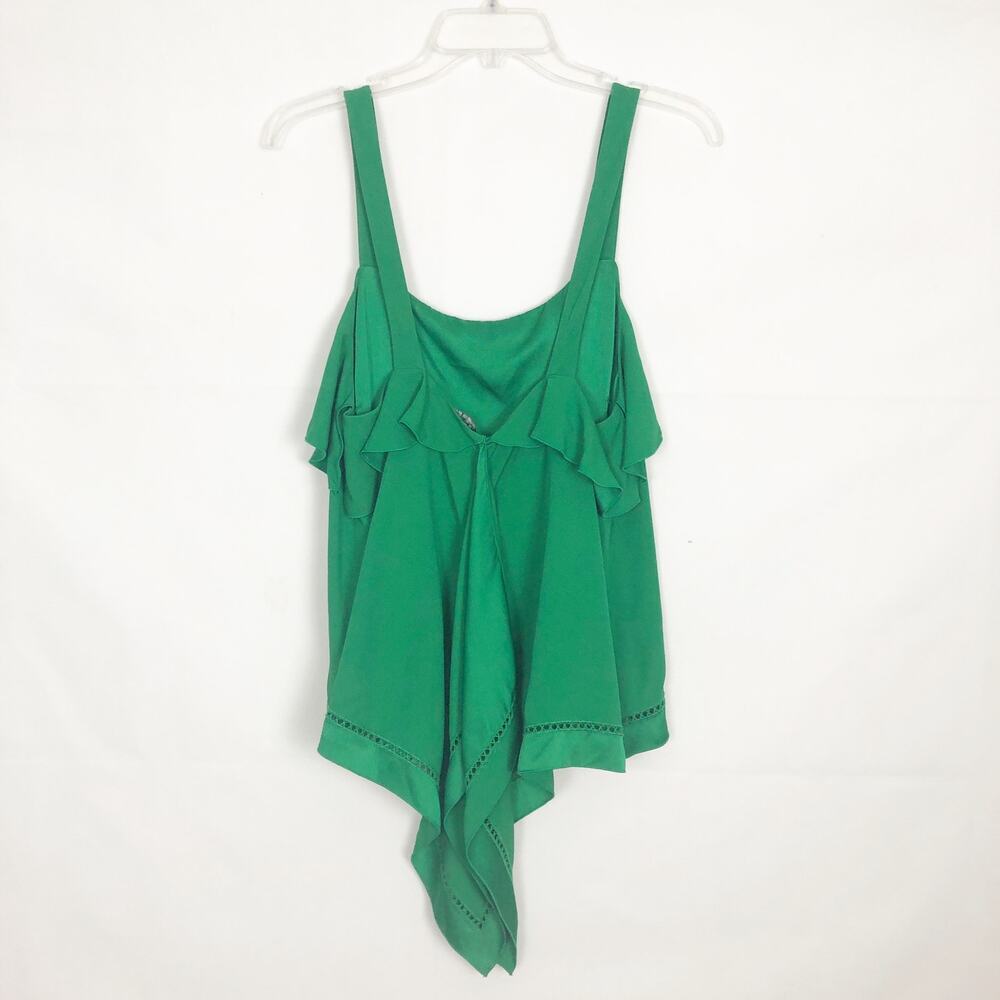Rachel Zoe Green Sleeveless Ruffle Top Size 8 - Picture 5 of 12
